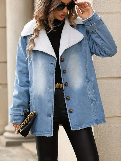 Isabel - Stilvolle Damen Denimjacke mit Fleece Liner