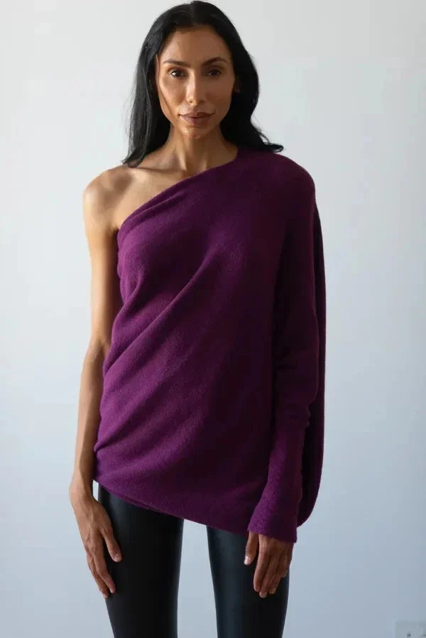 Asymmetrisch drapierter Pullover - Dilanie