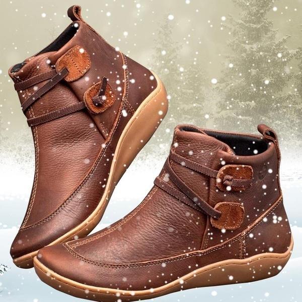 Komfortable & Warme Damen Leder Stiefel