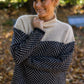 Beiger Zweifarbiger Rollkragenpullover – Clara