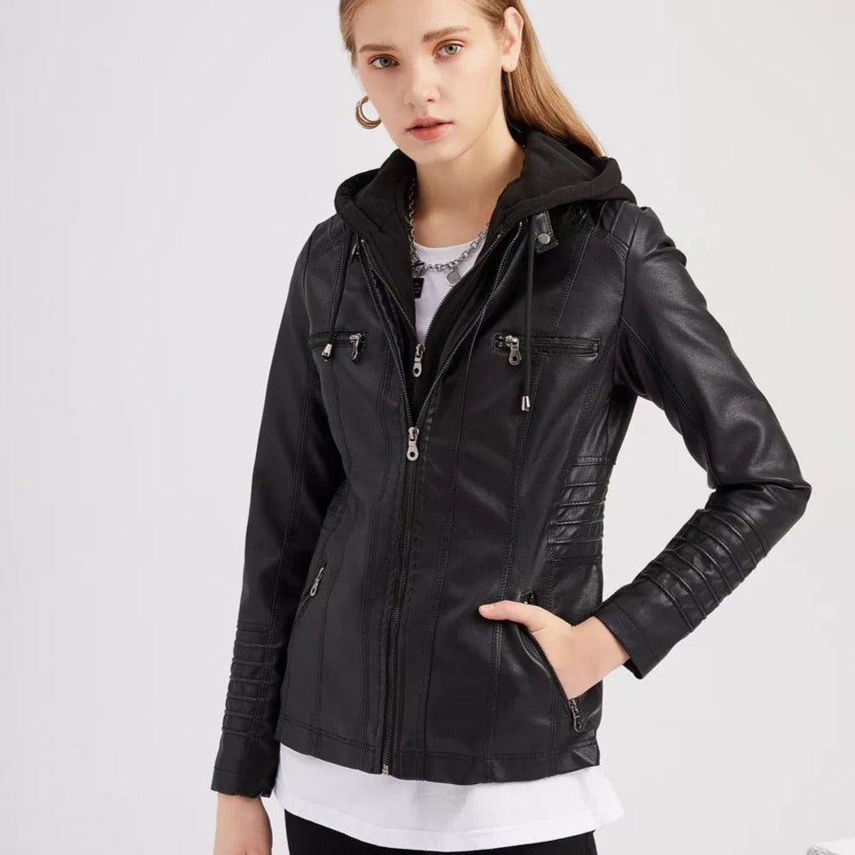 "Katy" Sportliche Eco-Leder-Jacke