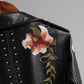 "Lina" Lederjacke mit Blumenprint