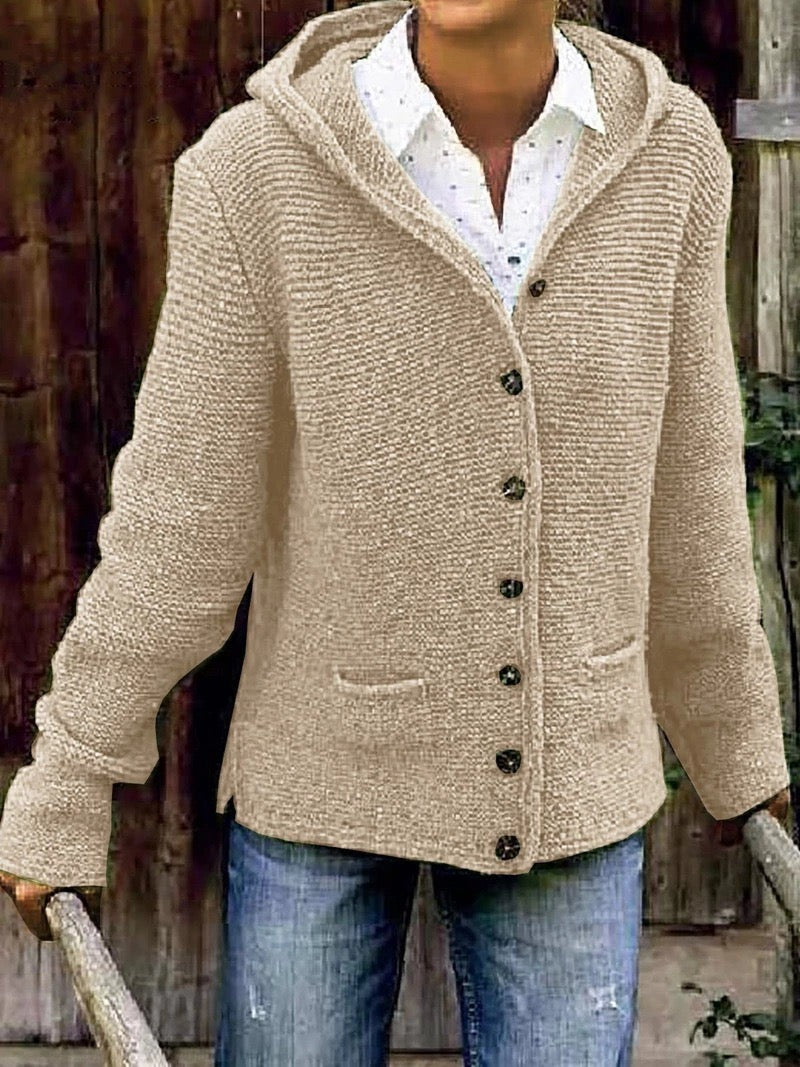 "Luise" Strickcardigan mit Kapuze