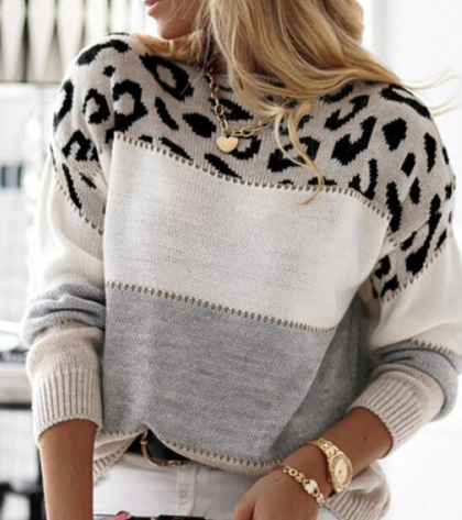 Leopardenmuster-Pullover – Kühnes Selbstvertrauen mit schickem Stil