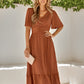 Avis - Gürtel-Wickel-Lagen Maxikleid