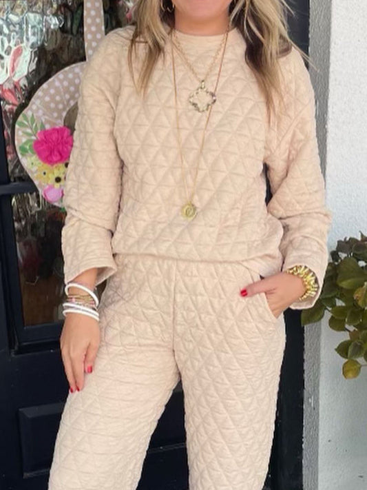 Quilted Loungewear Set mit Komfortbund