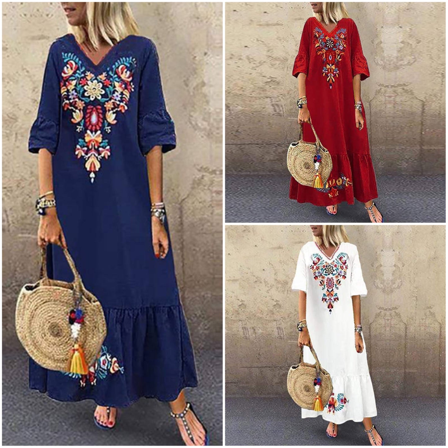 "Rita" Boho-Maxi-Kleid