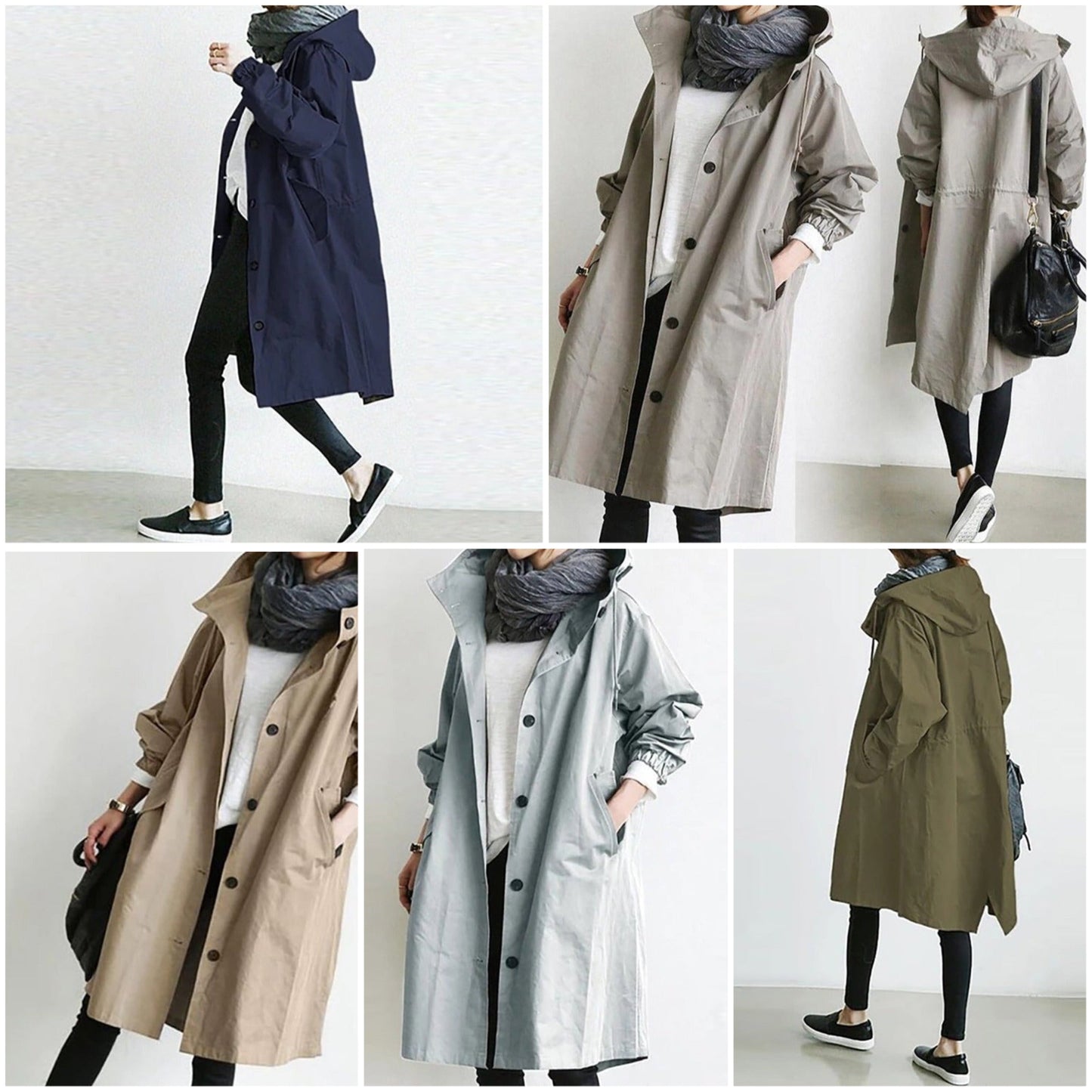 "Monika" Langer Windbreaker-Mantel