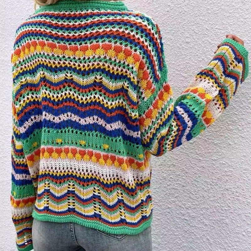 "Lena" Buntgestreifter Strickpullover