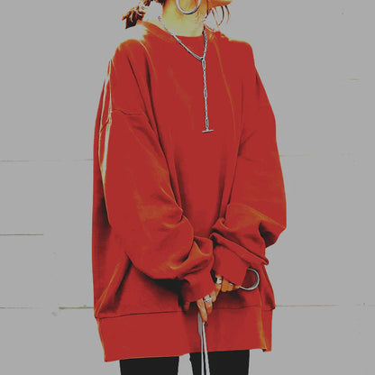 Übergroßes Rundhals Sweatshirt Für Damen | Lange Ärmel
