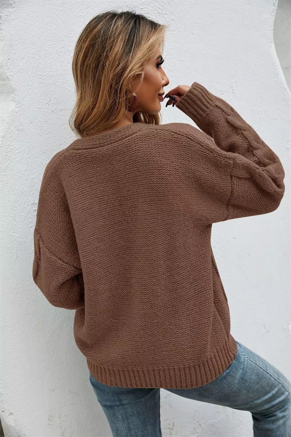 "Susanne" Strickpullover mit V-Ausschnitt