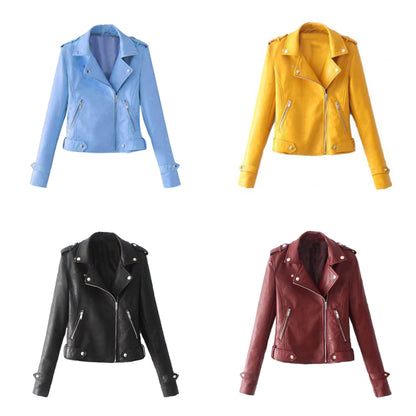 "Mona" Lässiger Lederblazer