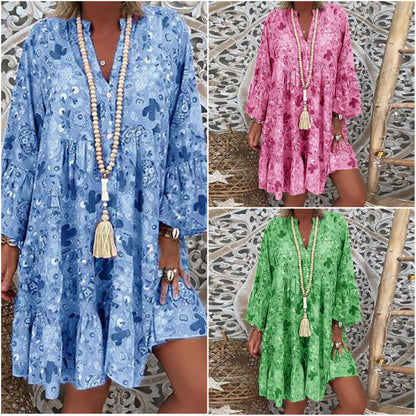 "Ciara" Stilvolles Boho-Blumenkleid