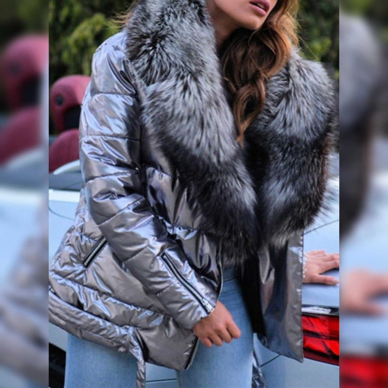 "Magdalena" Eleganter Parka mit großem Kragen