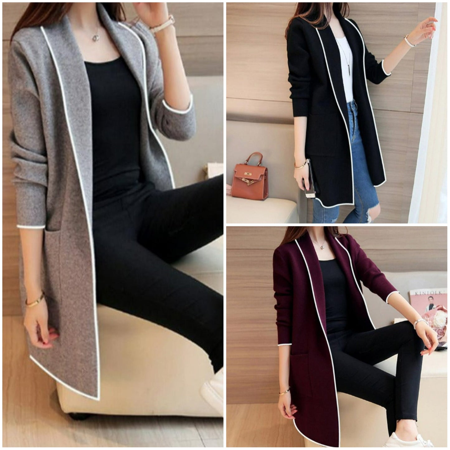 "Chelsey" Legere Longstrickjacke