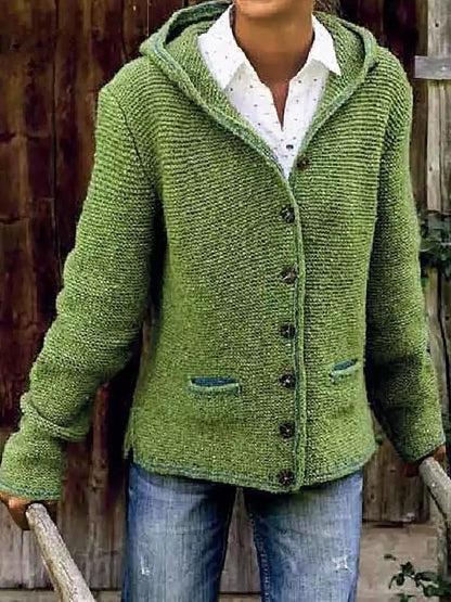 "Luise" Strickcardigan mit Kapuze