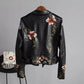 "Lina" Lederjacke mit Blumenprint