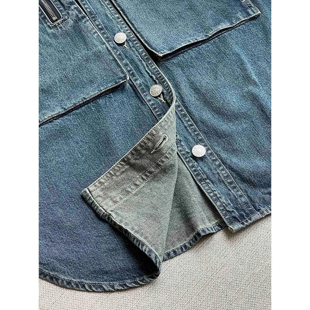 JAIAH - Minimalistischer Jeansmantel mit großen Taschen, gewaschen