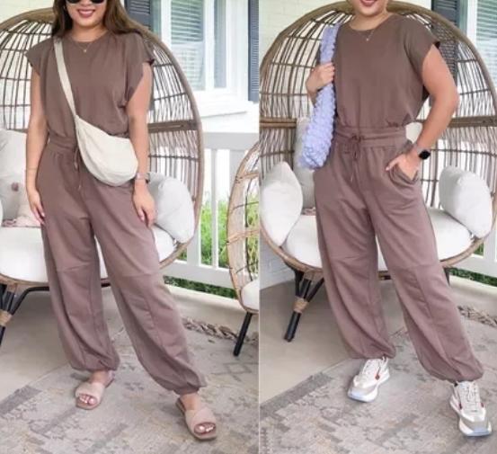 Luna - Beige Freizeit-Overall