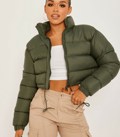 Kurze Pufferjacke mit Kordelzug - Carry