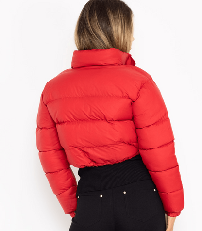 Kurze Pufferjacke mit Kordelzug - Carry