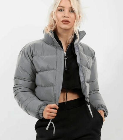 Kurze Pufferjacke mit Kordelzug - Carry
