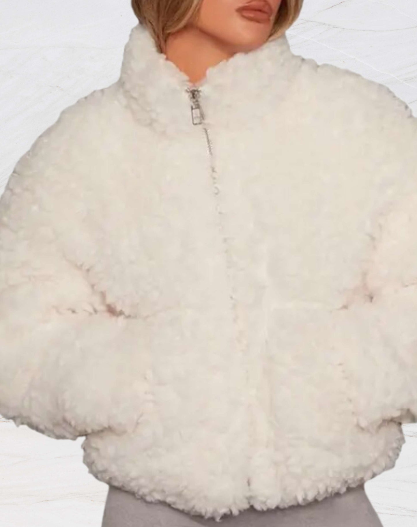 Warme Lammwolljacke mit Stehkragen - Lissy