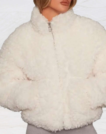 Warme Lammwolljacke mit Stehkragen - Lissy