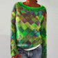 Bunter Musterpullover – Künstlerische Energie mit verspielter Eleganz