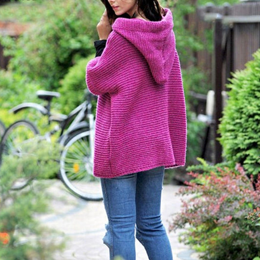 "Pia" Kapuzen-Strickjacke