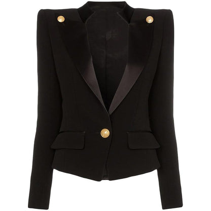 Designer Satin-Kragen Blazer