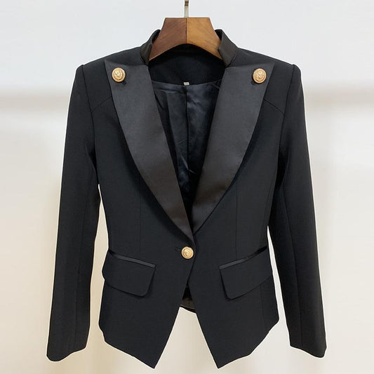 Designer Satin-Kragen Blazer