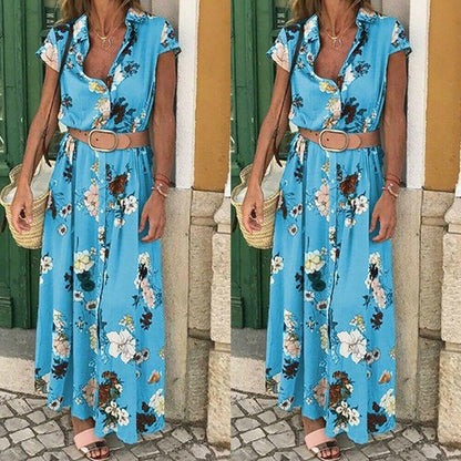 "Isabella" Boho-Maxi-Kleid mit Blumenmuster