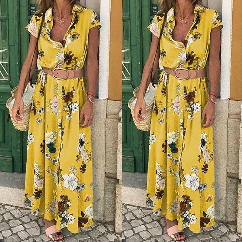 "Isabella" Boho-Maxi-Kleid mit Blumenmuster