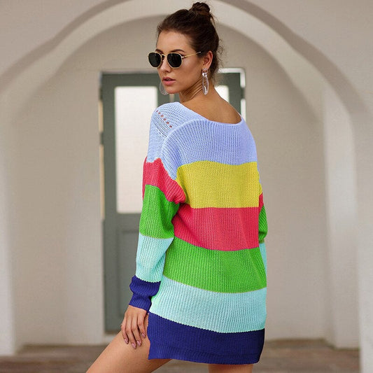 "Gabriela" Modischer Regenbogen-Pullover