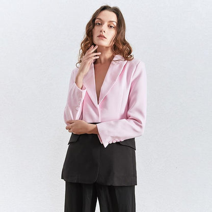 Eleganter rosa-schwarzer Blazer
