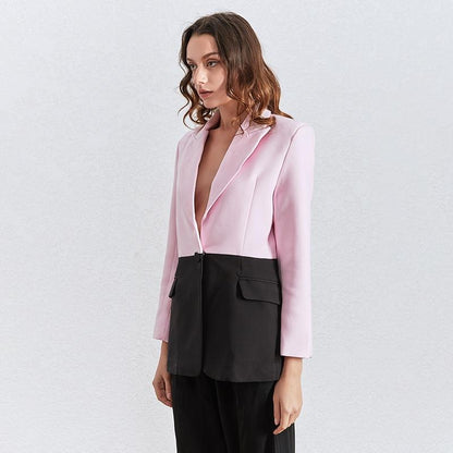 Eleganter rosa-schwarzer Blazer