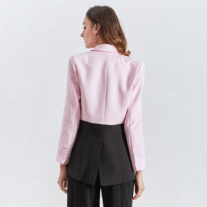 Eleganter rosa-schwarzer Blazer