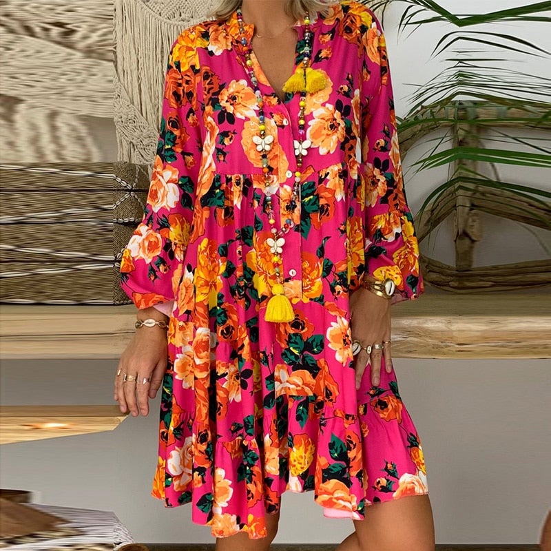 "Carla" Designer-Kleid mit Floralprint