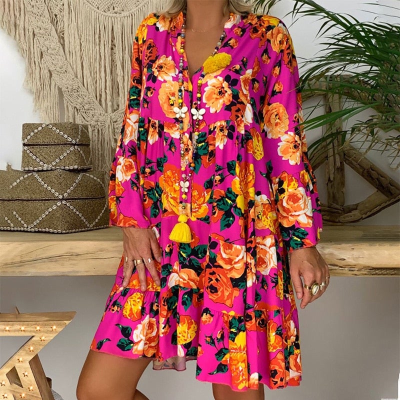 "Carla" Designer-Kleid mit Floralprint