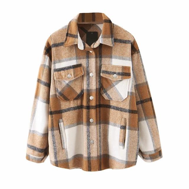 Modische Oversize Hemd-Jacke