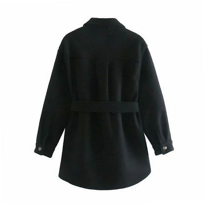 "Laura" Designer-Mantel mit Taillengürtel