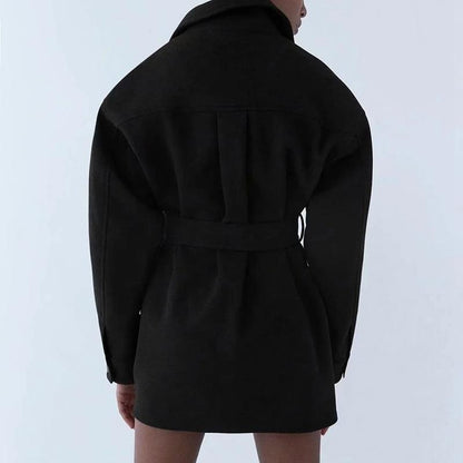 "Laura" Designer-Mantel mit Taillengürtel