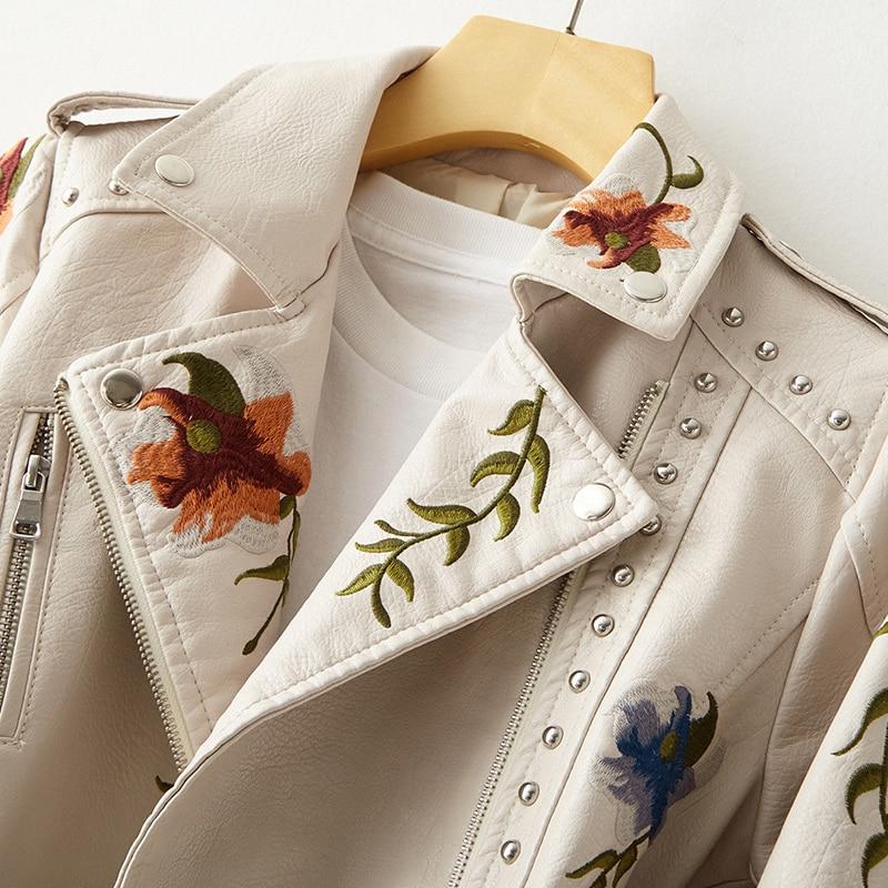 "Lina" Lederjacke mit Blumenprint