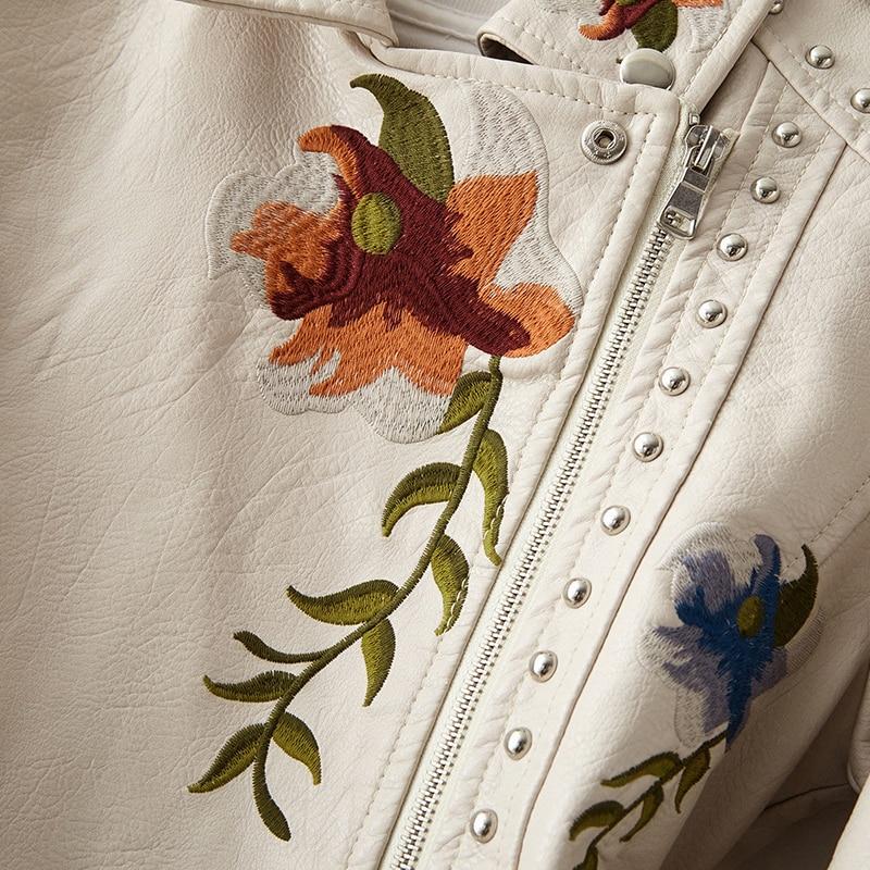 "Lina" Lederjacke mit Blumenprint