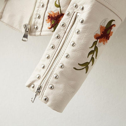 "Lina" Lederjacke mit Blumenprint