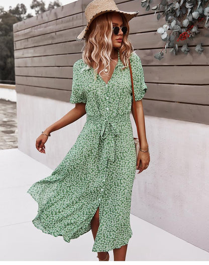 "Maja" Designer-Kleid mit Blumenprint