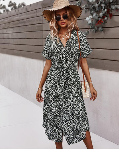 "Maja" Designer-Kleid mit Blumenprint