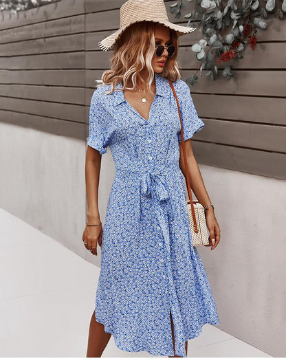 "Maja" Designer-Kleid mit Blumenprint