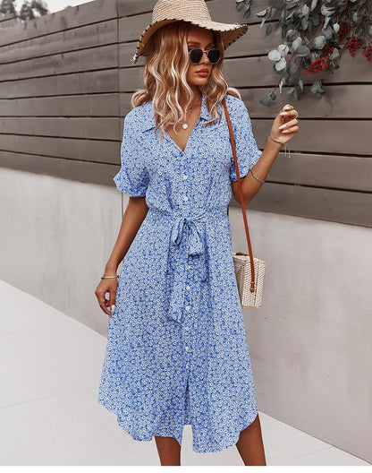 "Maja" Designer-Kleid mit Blumenprint